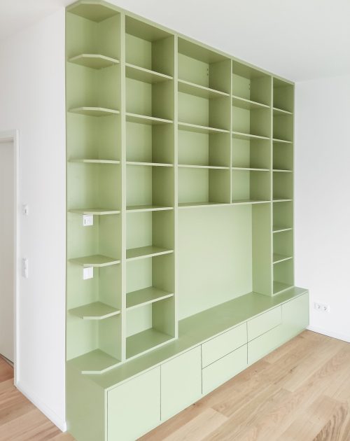 Mintfarbene Wohnwand