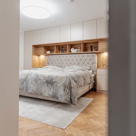 Bettumbau champagner Wildeiche Inlay