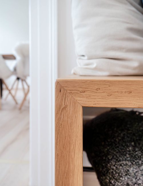 Sitzbank Eiche Vollholz Gehrung